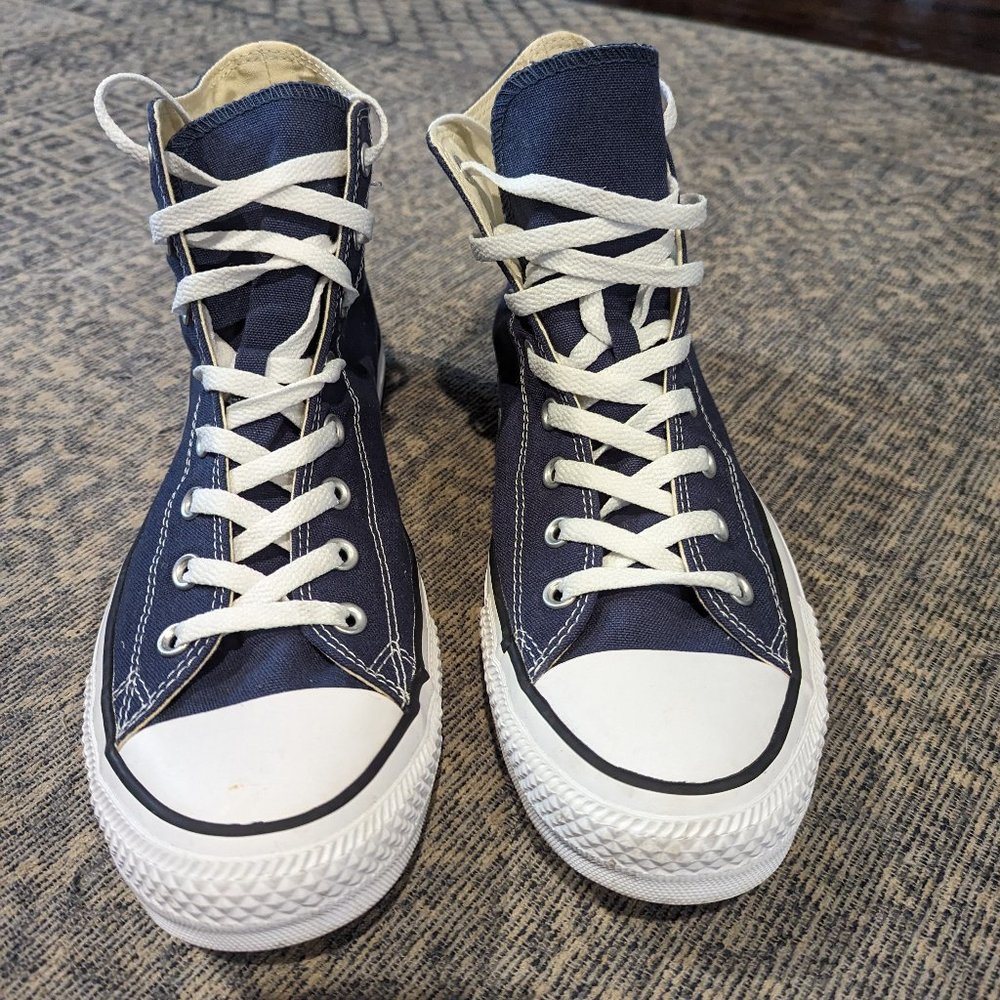 Navy Blue High-Top Converse, Men's Size 11.5